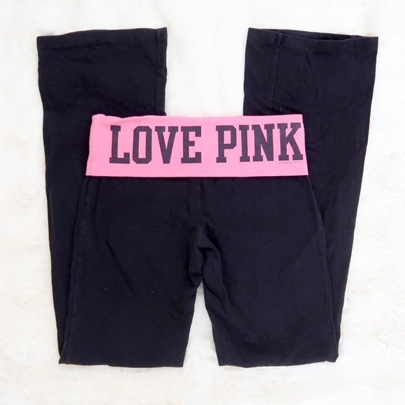 Victoria's Secret PINK Pants - victoria's secret pink fold over flare yoga pants